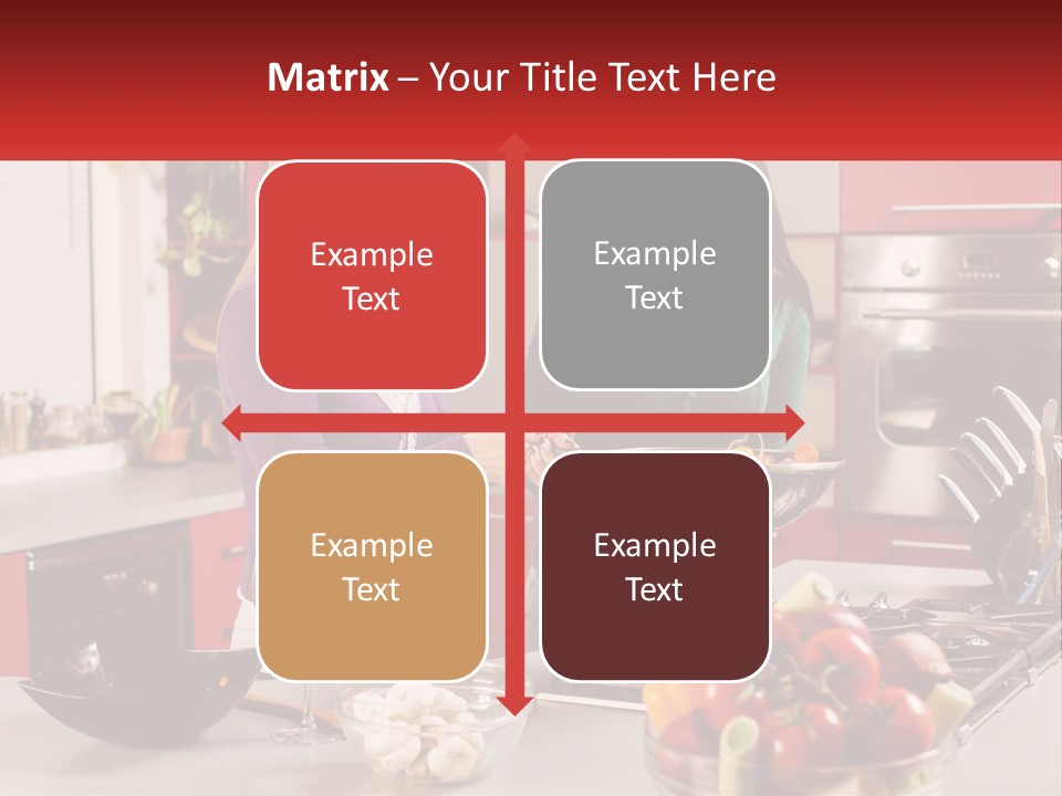 Two Women Standing In A Kitchen Preparing Food PowerPoint Template