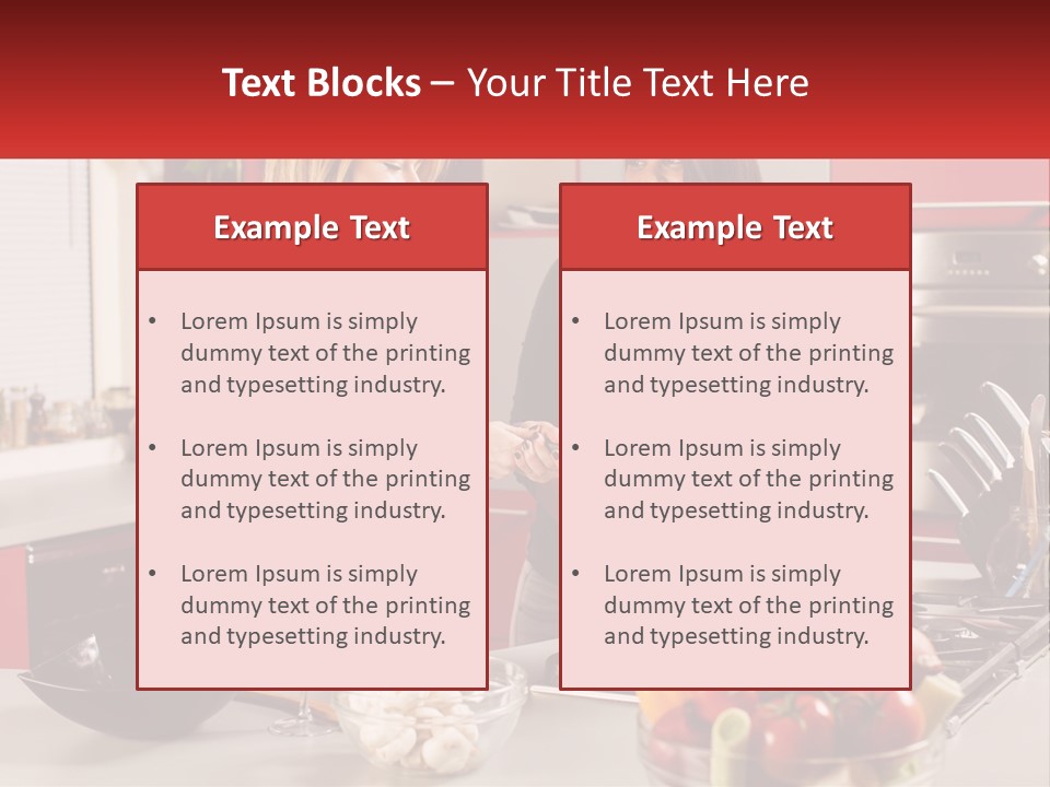 Two Women Standing In A Kitchen Preparing Food PowerPoint Template