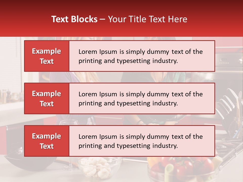 Two Women Standing In A Kitchen Preparing Food PowerPoint Template
