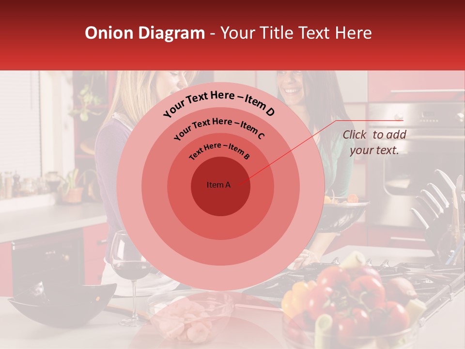 Two Women Standing In A Kitchen Preparing Food PowerPoint Template