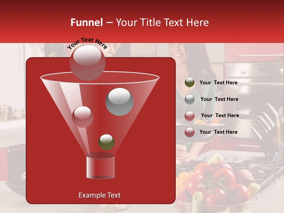 Two Women Standing In A Kitchen Preparing Food PowerPoint Template