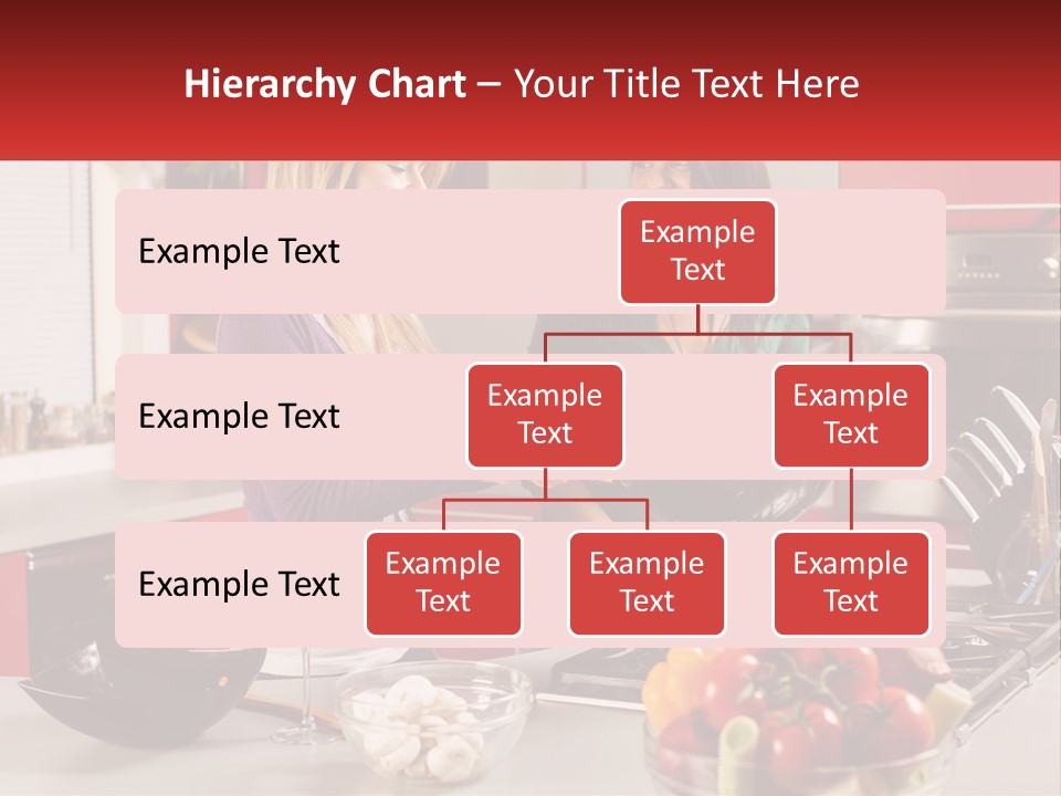 Two Women Standing In A Kitchen Preparing Food PowerPoint Template