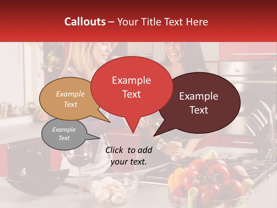 Two Women Standing In A Kitchen Preparing Food PowerPoint Template