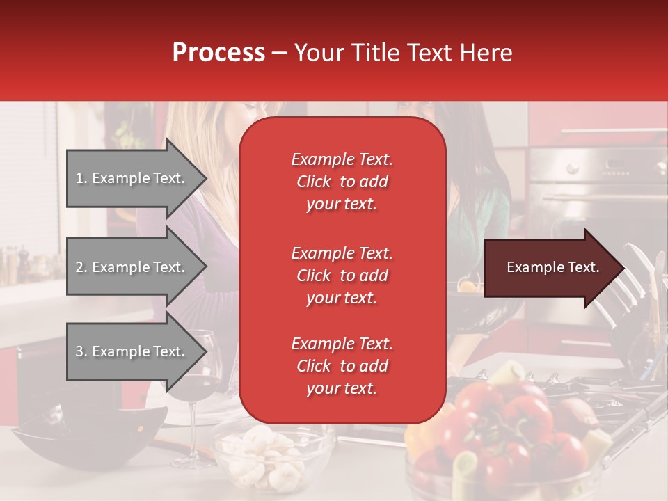 Two Women Standing In A Kitchen Preparing Food PowerPoint Template