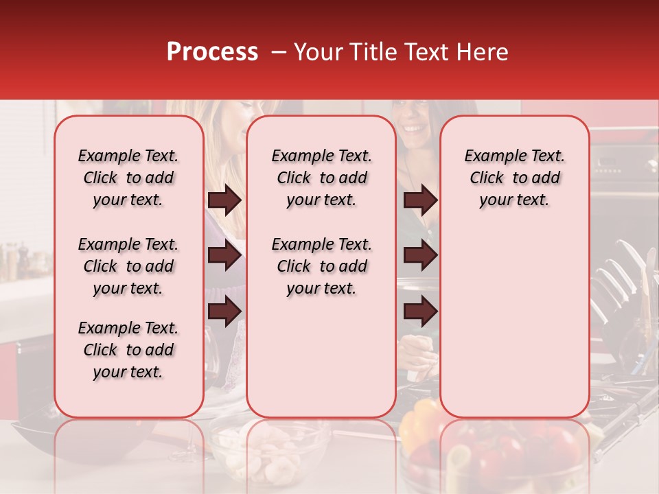 Two Women Standing In A Kitchen Preparing Food PowerPoint Template