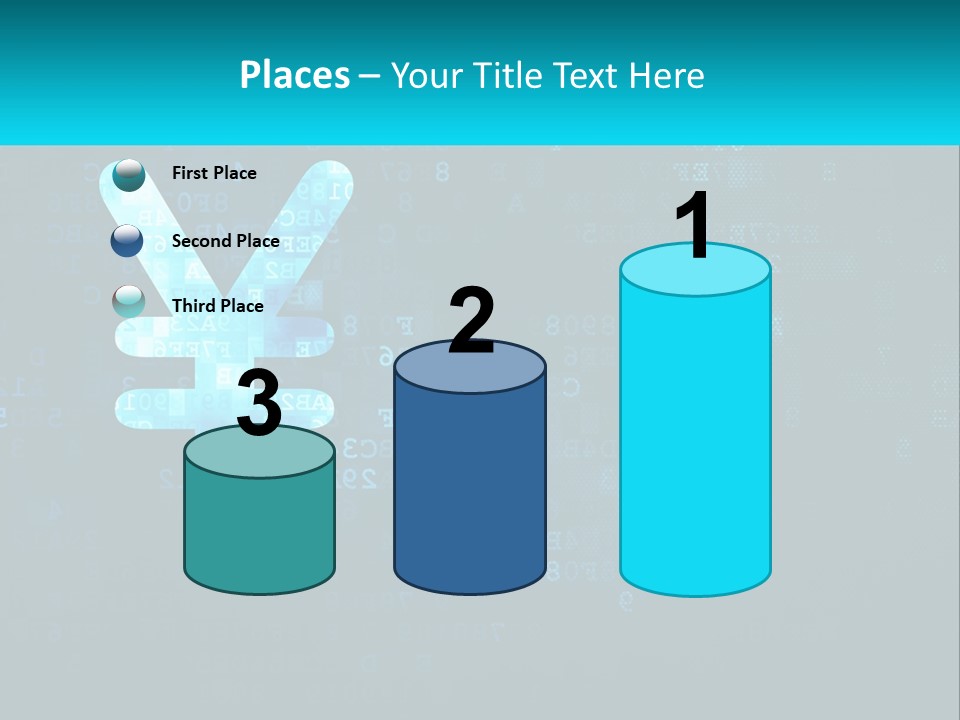 A Blue And Black Background With Numbers And Symbols PowerPoint Template