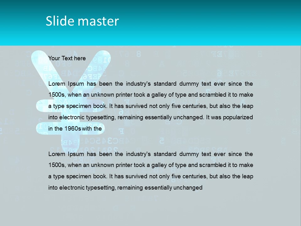 A Blue And Black Background With Numbers And Symbols PowerPoint Template