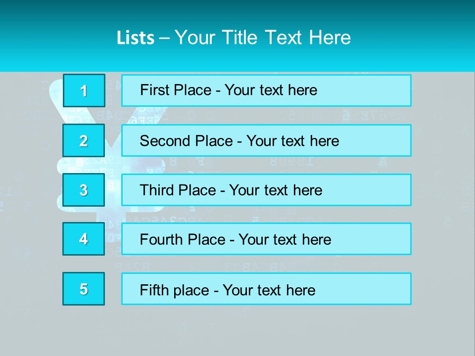 A Blue And Black Background With Numbers And Symbols PowerPoint Template