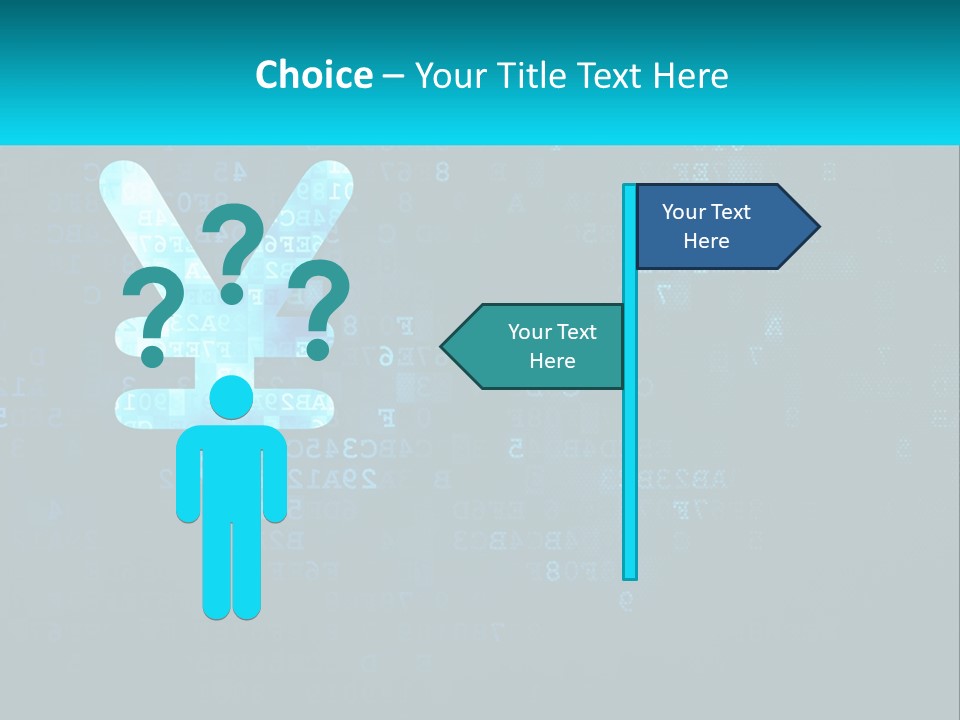 A Blue And Black Background With Numbers And Symbols PowerPoint Template