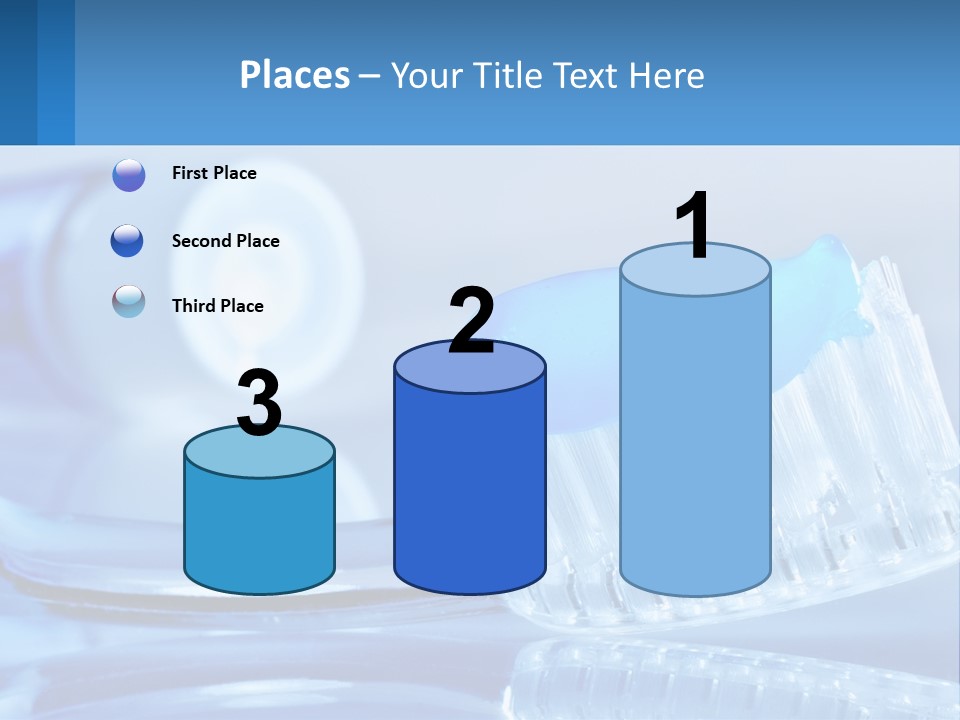 A Toothbrush With A Blue Toothpaste On Top Of It PowerPoint Template