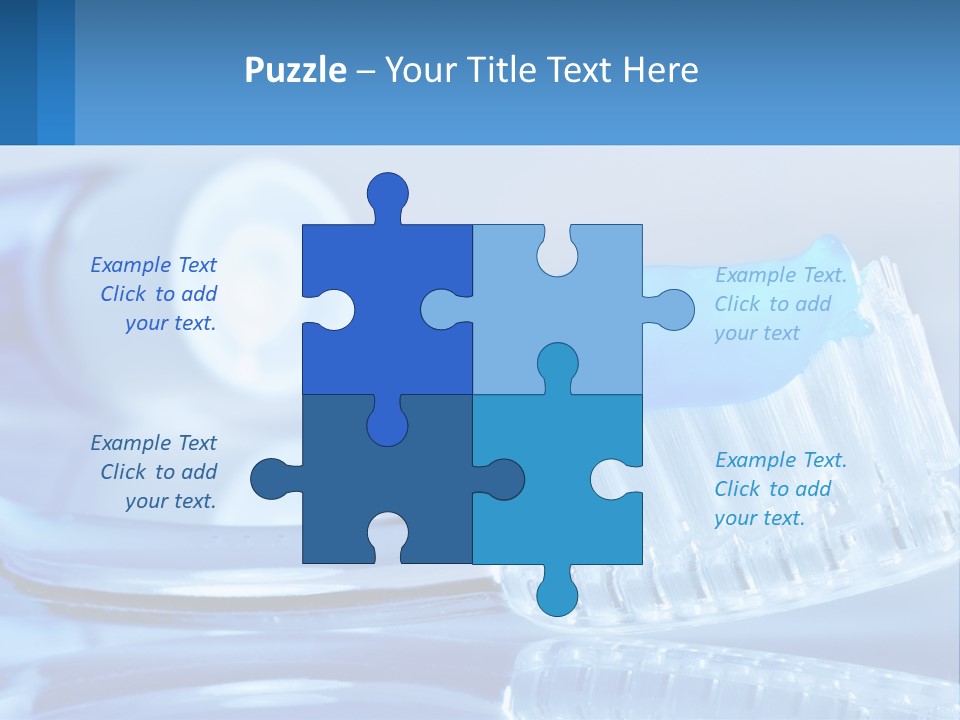 A Toothbrush With A Blue Toothpaste On Top Of It PowerPoint Template