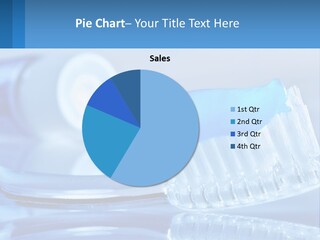 A Toothbrush With A Blue Toothpaste On Top Of It PowerPoint Template