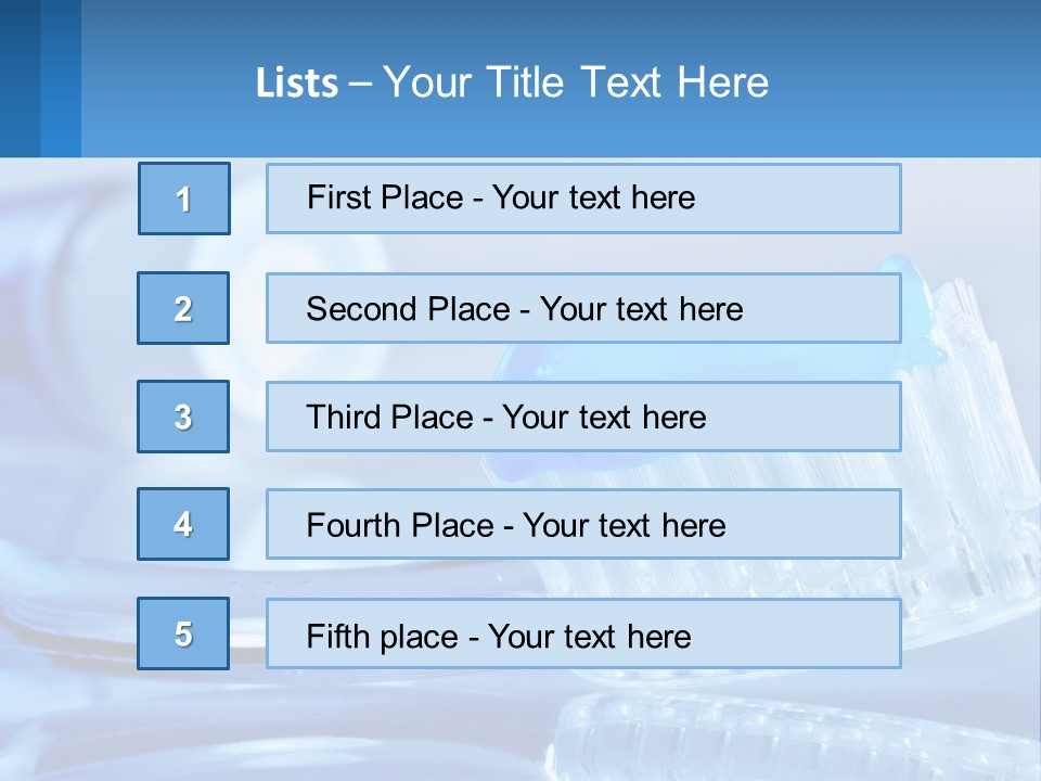 A Toothbrush With A Blue Toothpaste On Top Of It PowerPoint Template