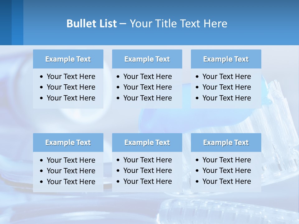 A Toothbrush With A Blue Toothpaste On Top Of It PowerPoint Template