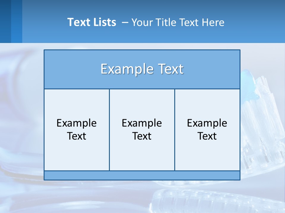 A Toothbrush With A Blue Toothpaste On Top Of It PowerPoint Template
