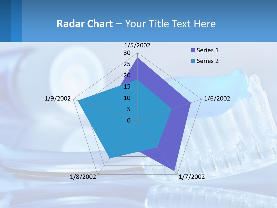 A Toothbrush With A Blue Toothpaste On Top Of It PowerPoint Template