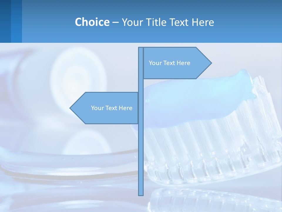A Toothbrush With A Blue Toothpaste On Top Of It PowerPoint Template