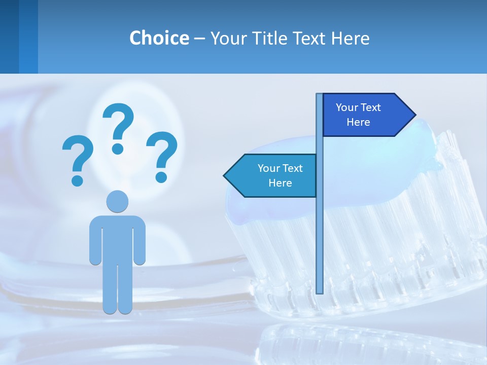 A Toothbrush With A Blue Toothpaste On Top Of It PowerPoint Template