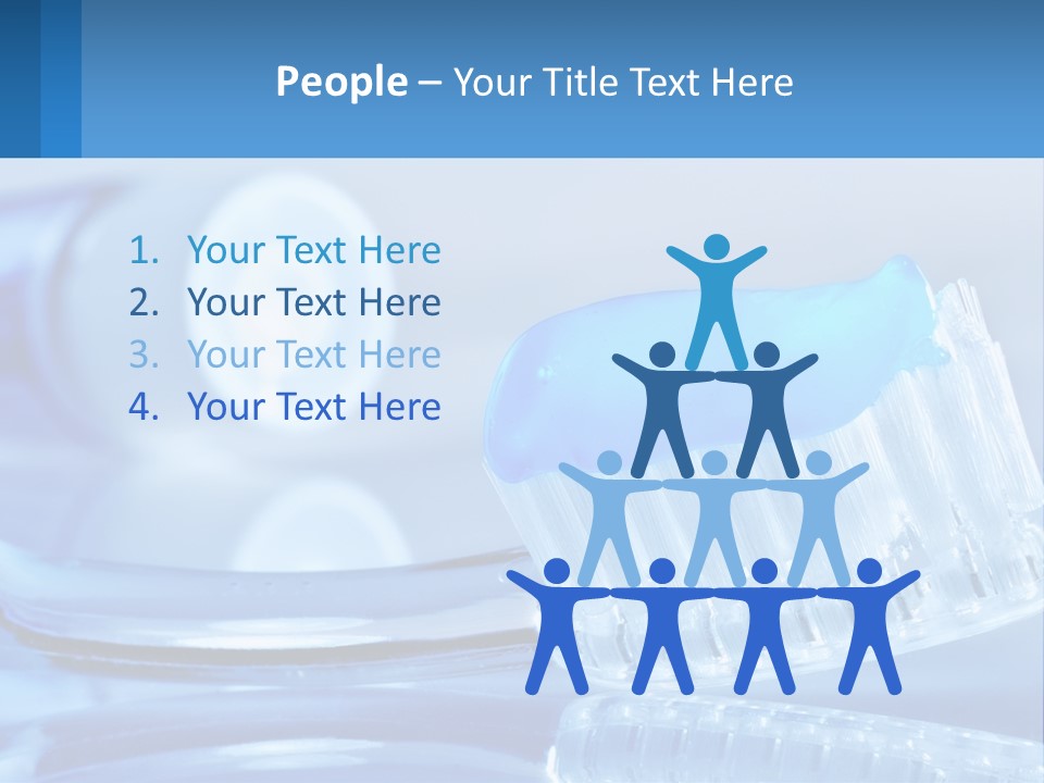 A Toothbrush With A Blue Toothpaste On Top Of It PowerPoint Template