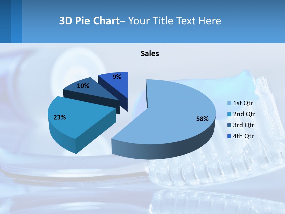 A Toothbrush With A Blue Toothpaste On Top Of It PowerPoint Template