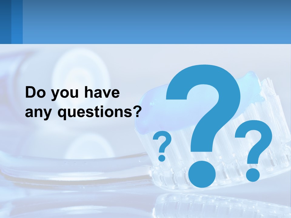 A Toothbrush With A Blue Toothpaste On Top Of It PowerPoint Template