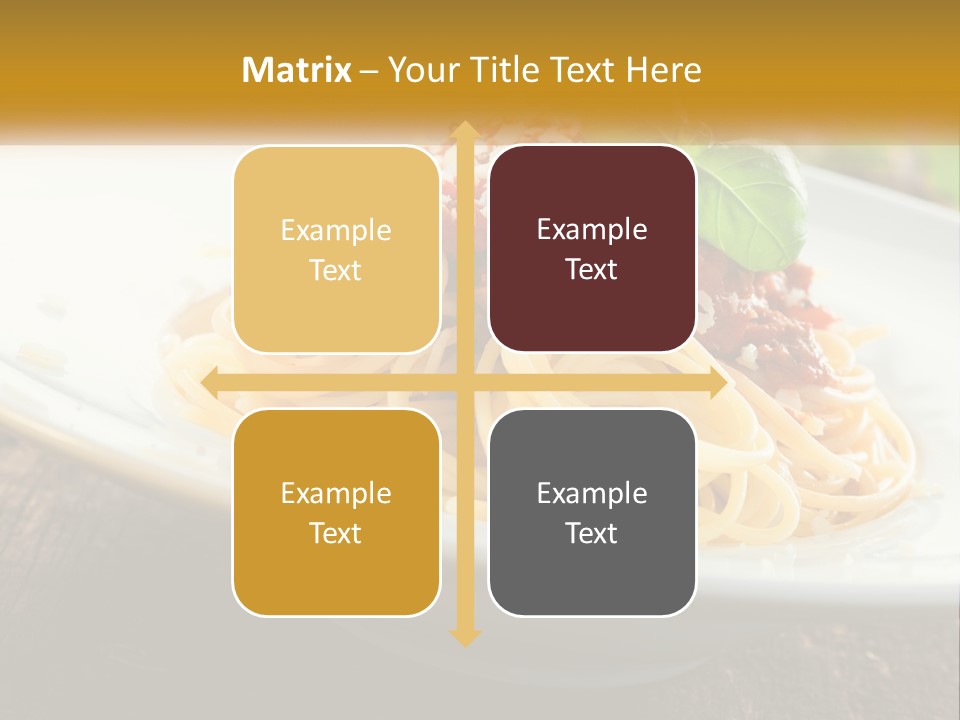A Plate Of Spaghetti On A Wooden Table PowerPoint Template