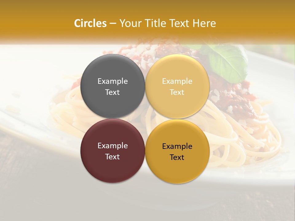 A Plate Of Spaghetti On A Wooden Table PowerPoint Template