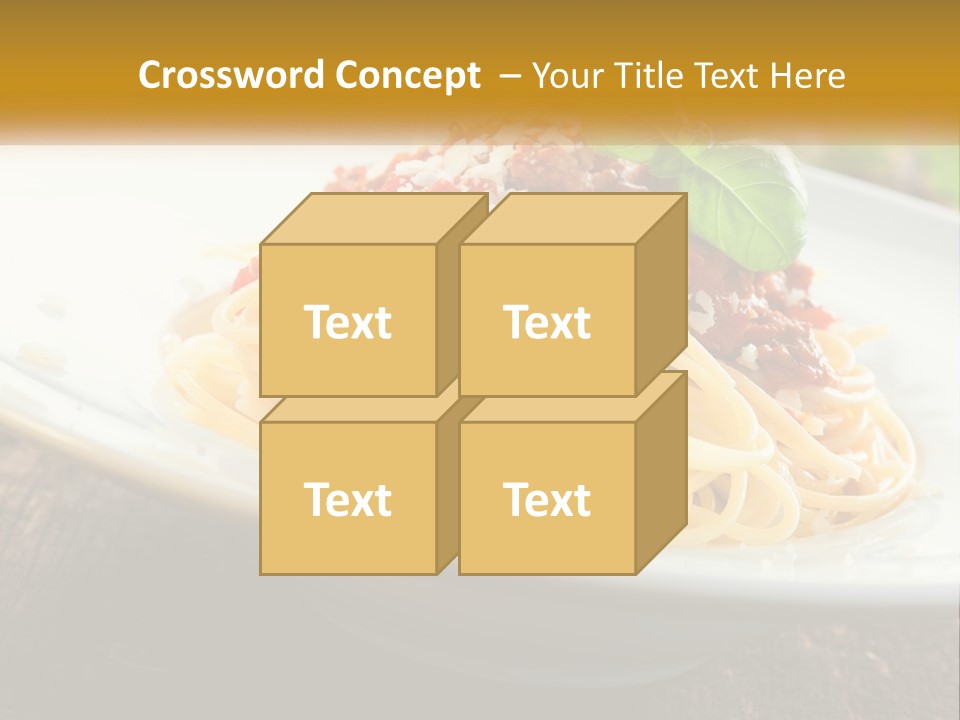 A Plate Of Spaghetti On A Wooden Table PowerPoint Template