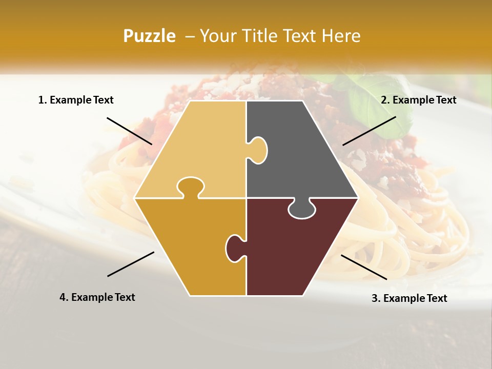 A Plate Of Spaghetti On A Wooden Table PowerPoint Template