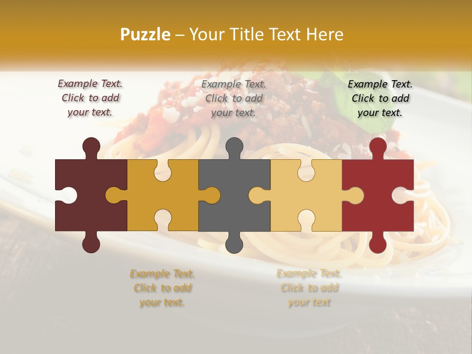 A Plate Of Spaghetti On A Wooden Table PowerPoint Template