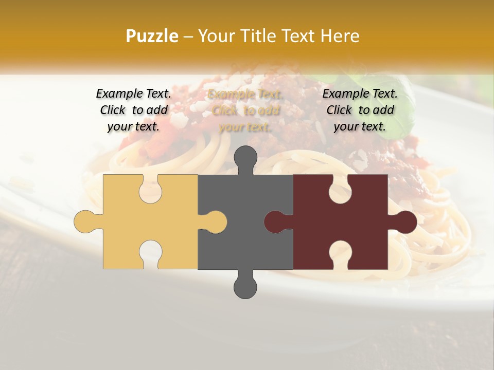 A Plate Of Spaghetti On A Wooden Table PowerPoint Template