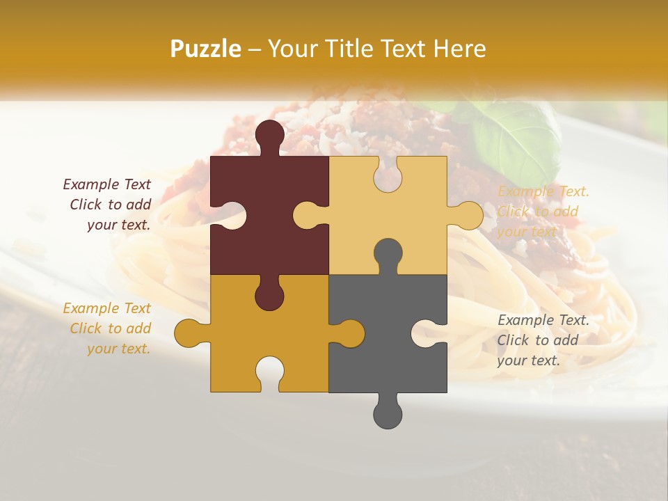 A Plate Of Spaghetti On A Wooden Table PowerPoint Template