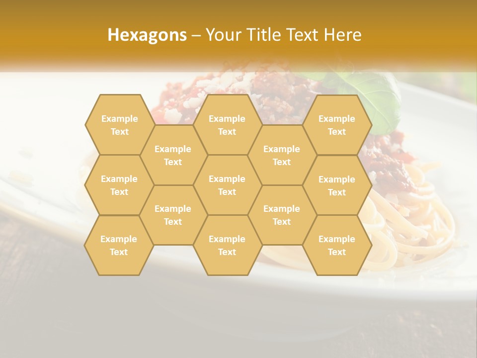 A Plate Of Spaghetti On A Wooden Table PowerPoint Template