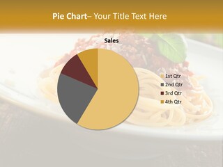 A Plate Of Spaghetti On A Wooden Table PowerPoint Template