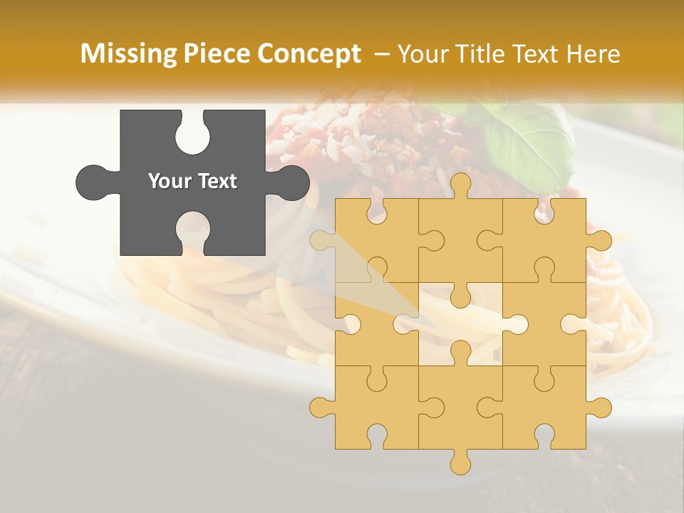 A Plate Of Spaghetti On A Wooden Table PowerPoint Template