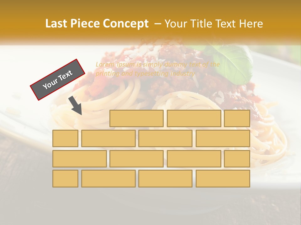 A Plate Of Spaghetti On A Wooden Table PowerPoint Template