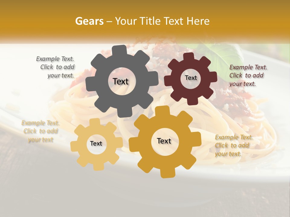 A Plate Of Spaghetti On A Wooden Table PowerPoint Template