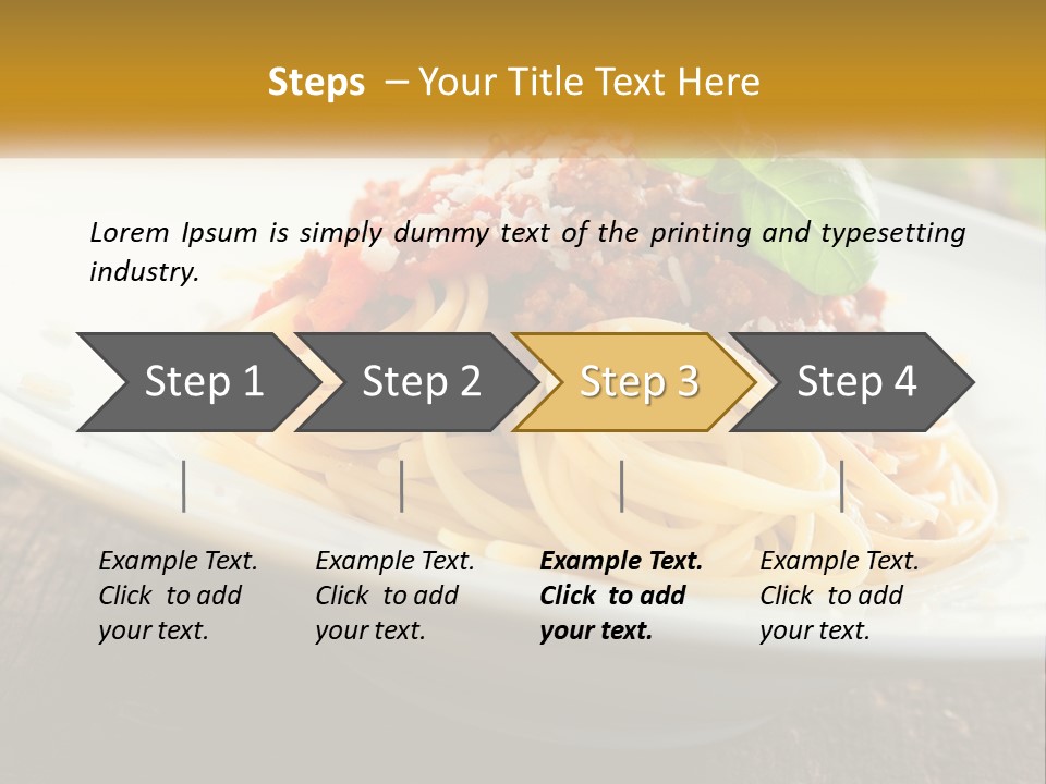 A Plate Of Spaghetti On A Wooden Table PowerPoint Template