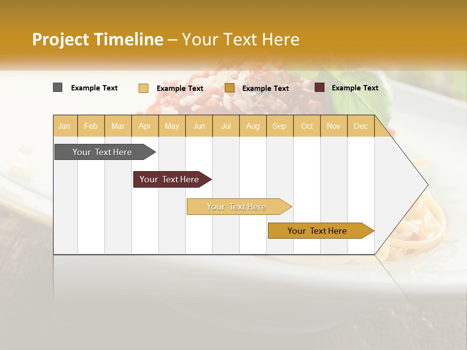 A Plate Of Spaghetti On A Wooden Table PowerPoint Template