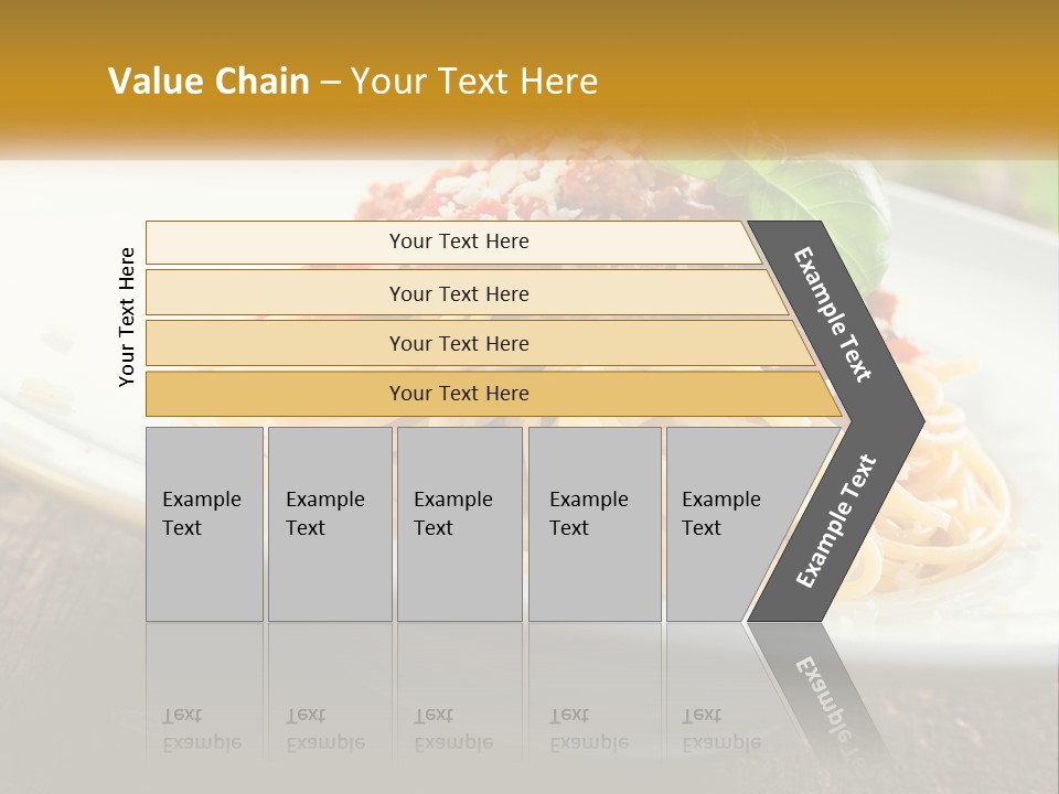 A Plate Of Spaghetti On A Wooden Table PowerPoint Template