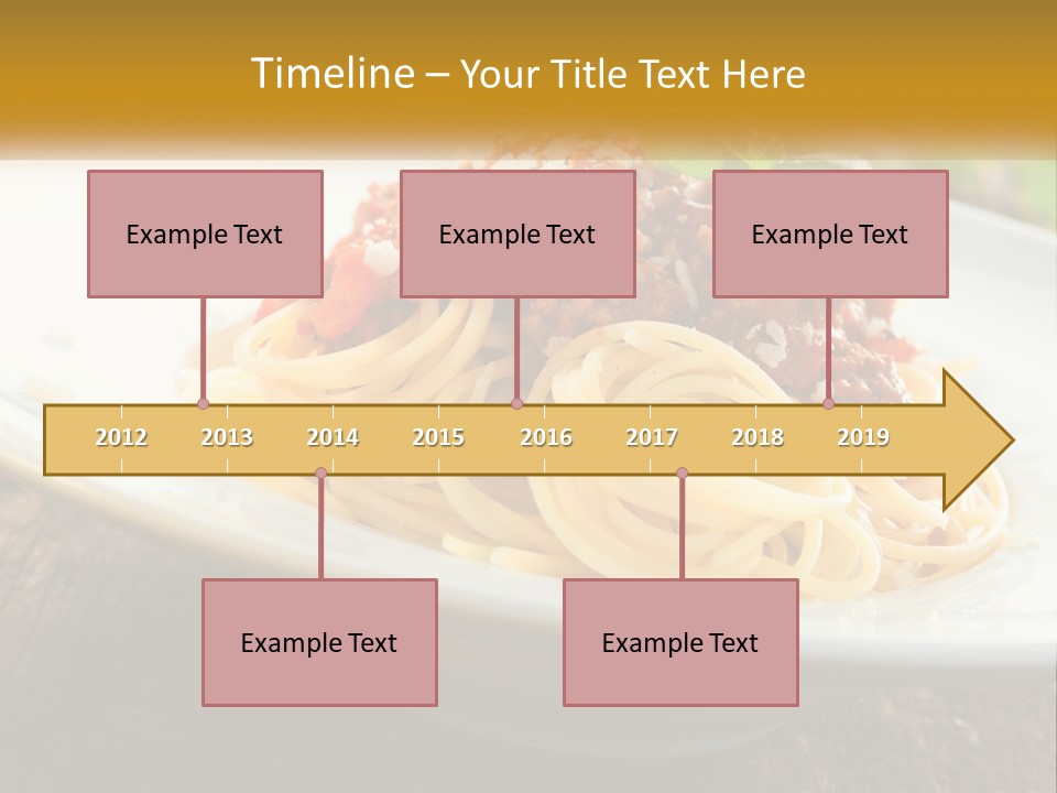 A Plate Of Spaghetti On A Wooden Table PowerPoint Template