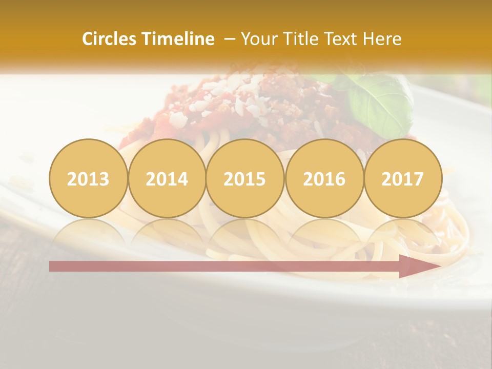 A Plate Of Spaghetti On A Wooden Table PowerPoint Template