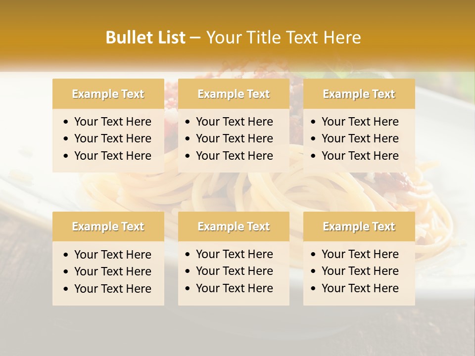 A Plate Of Spaghetti On A Wooden Table PowerPoint Template