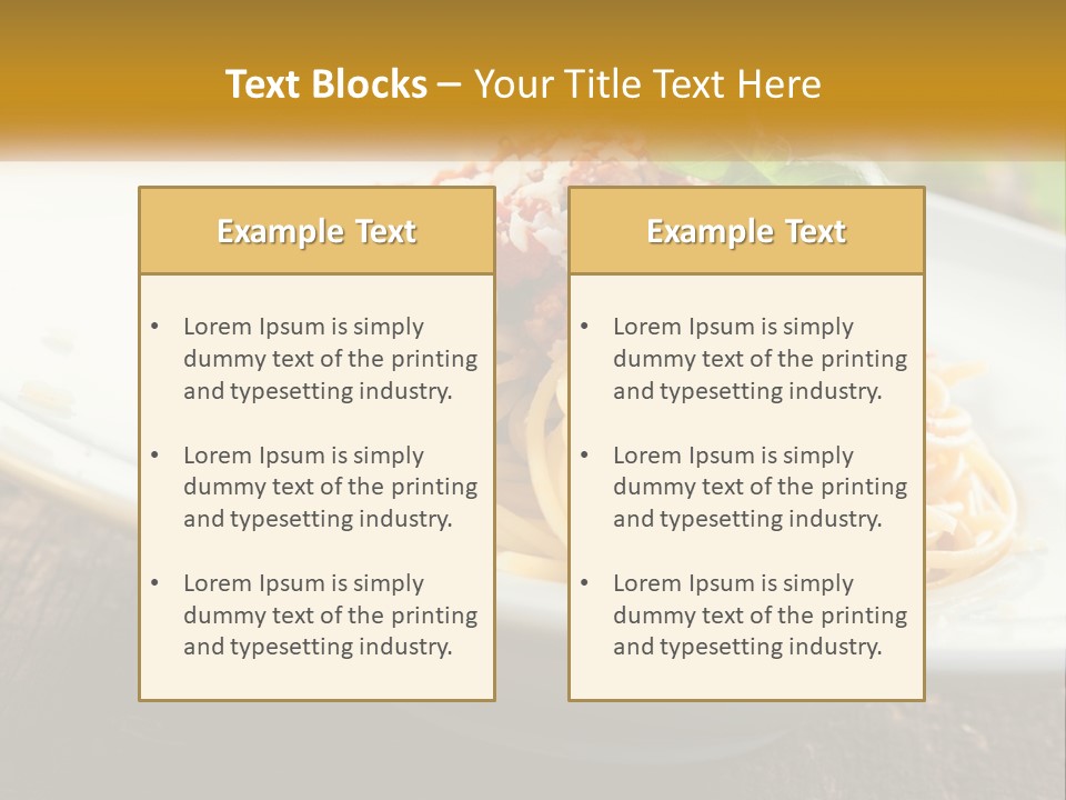 A Plate Of Spaghetti On A Wooden Table PowerPoint Template