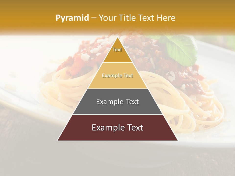 A Plate Of Spaghetti On A Wooden Table PowerPoint Template