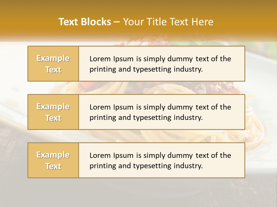 A Plate Of Spaghetti On A Wooden Table PowerPoint Template