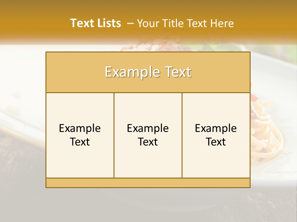 A Plate Of Spaghetti On A Wooden Table PowerPoint Template