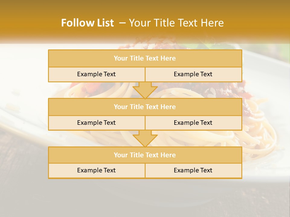 A Plate Of Spaghetti On A Wooden Table PowerPoint Template