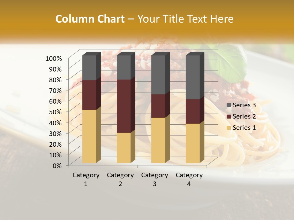 A Plate Of Spaghetti On A Wooden Table PowerPoint Template