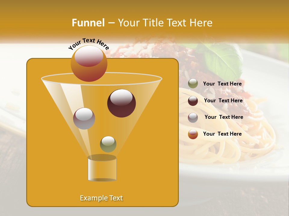 A Plate Of Spaghetti On A Wooden Table PowerPoint Template